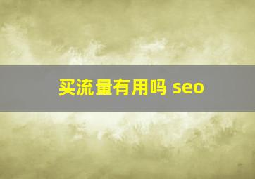 买流量有用吗 seo